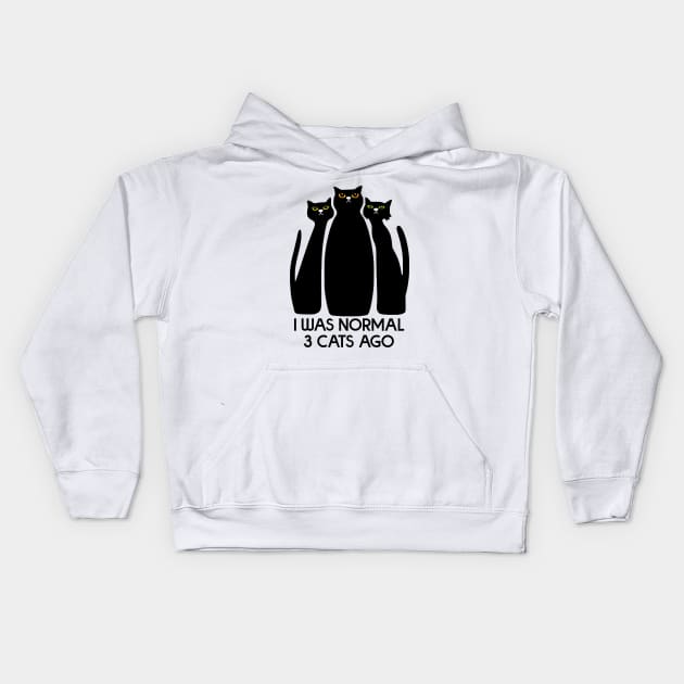 I Was Normal 3 Cats Ago Kids Hoodie by zap